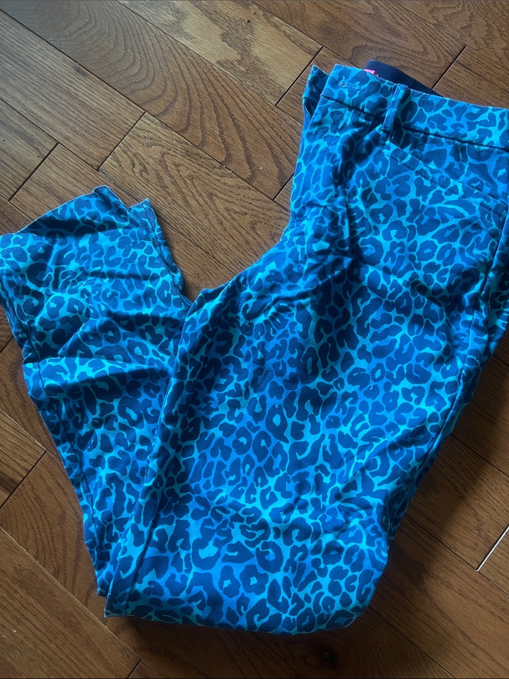 Lilly Pulitzer Electric Blue Leopard Straight Leg Pants
